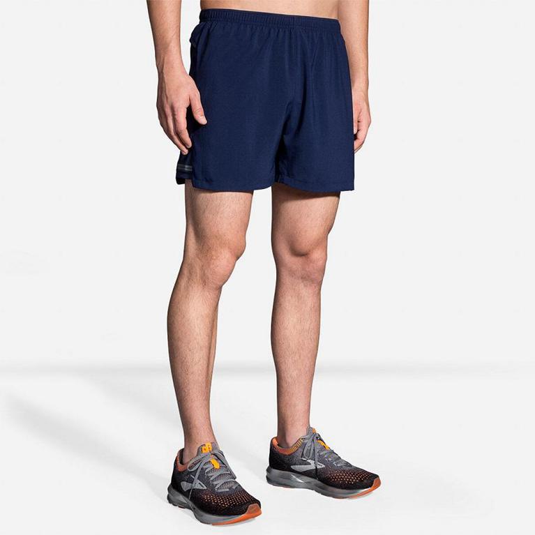 Brooks Sherpa 5 Running Shorts - Men's - Blue (91065-ZCSG)